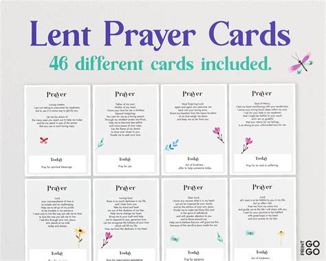 Lent Prayer Cards Daily Lenten Cards for Adults and Children - Etsy UK