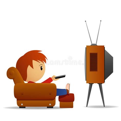 Cartoon man watch TV stock vector. Illustration of news - 21213701 ...