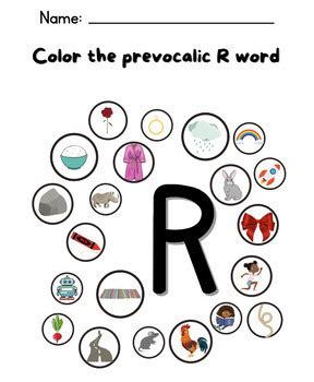 R Articulation Worksheets Prevocalic and Vocalic R Speech Therapy No Prep