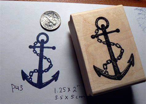 Q1 Large Anchor With Chain Rubber Stamp - Etsy