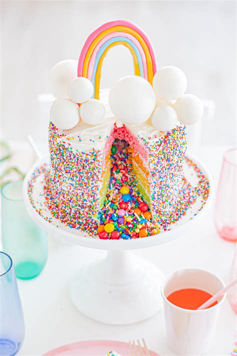 A Rainbow Cake + DIY Topper • Beijos Events