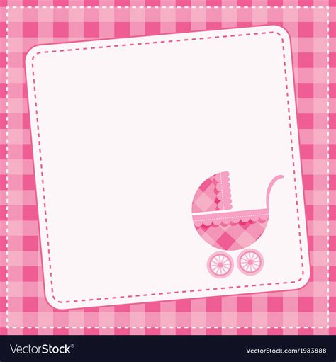 Baby girl announcement card Royalty Free Vector Image