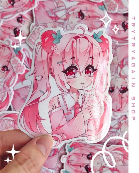 Cute Sakura Miku Waterproof Vinyl Sticker Pack Kawaii Anime - Etsy