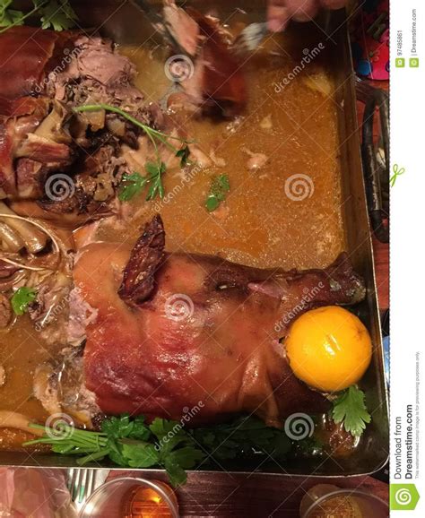 Pig roast stock image. Image of dinner, christmas, lemon - 97485861