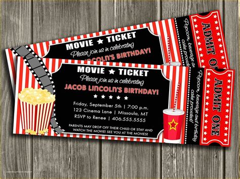 Ticket Invitation Template Free Of Template Movie Ticket Invitation Template ...