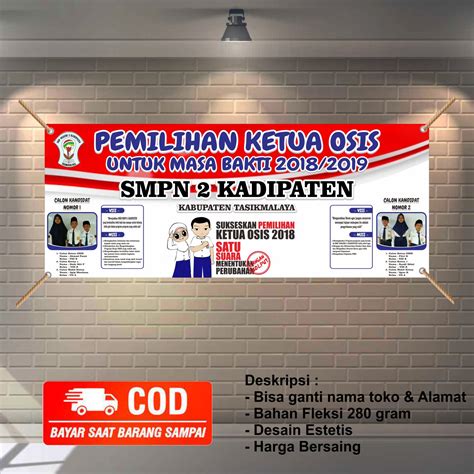 spanduk banner pemilihan ketua osis SMP, SMA, SLTA, MA murah | Lazada Indonesia