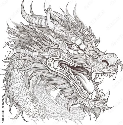 Dragon head vector tattoo design. Fantasy creature logo Stock Vector | Adobe Stock