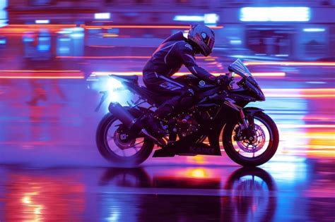 Premium Photo | Stunning photo of biker motorcyclist driving sportbike ...