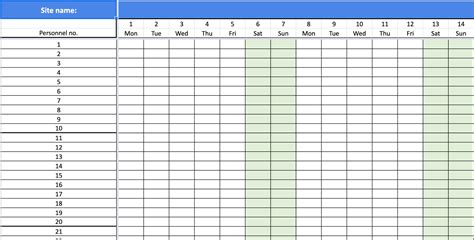 Free Duty Roster Template Excel - PRINTABLE TEMPLATES