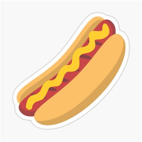 "Hot dog emoji" Sticker by ScrappyDesigns | Redbubble