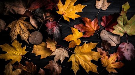 Premium Photo | Autumn leaves wallpaper with orange and brown colors ...