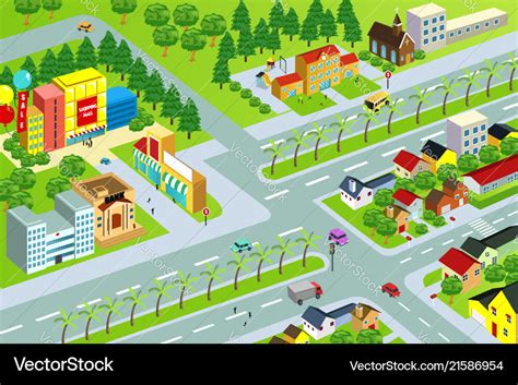 City map Royalty Free Vector Image - VectorStock