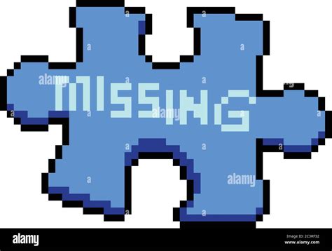 vector pixel art missing puzzle isolated cartoon Stock Vector Image ...