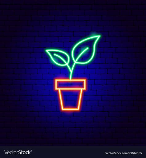 Home plant neon sign Royalty Free Vector Image