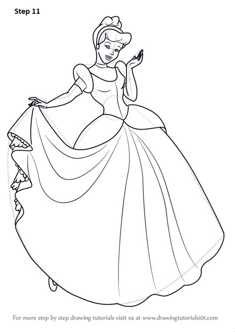 Learn How to Draw Princess Cinderella (Cinderella) Step by Step : Drawing Tutorials