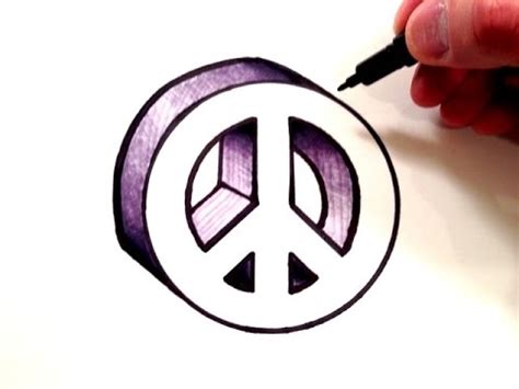 How to Draw a Peace Sign in 3D - YouTube