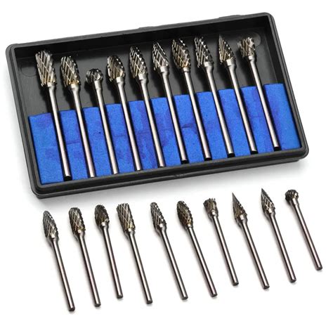 10Pcs Dremel Rotary Tools Mini Drill Bit Set Cutting HSS Routing Router ...