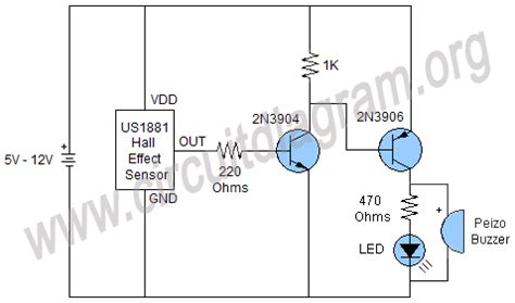 Simple Magnetic Field Detector | Circuit Diagram