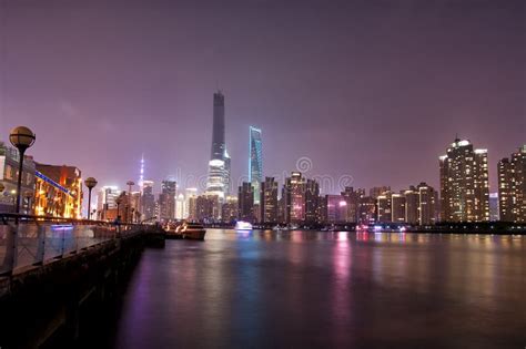 Lujiazui Skyline at Night stock image. Image of shanghai - 44482513