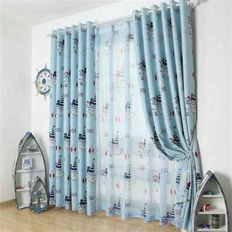 Cartoon blackout Curtains For children boy kids room + Voile For ...