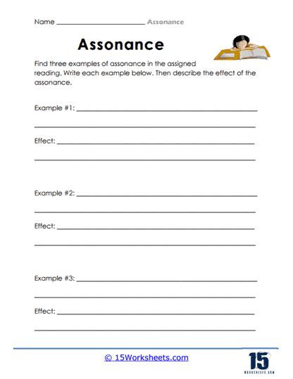 Assonance Worksheets - 15 Worksheets.com