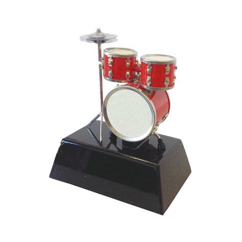 Miniature 4.5" Red Drum Kit On Base | Music Themed Party Decorations & Supplies