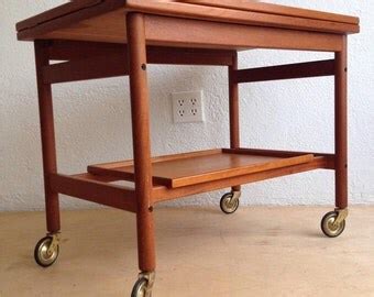 Items similar to Vintage Wood Bar Cart - Mid Century, Modern, Retro, Shelf on Etsy