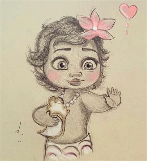 Baby Moana | Disney art drawings, Disney art, Moana sketches