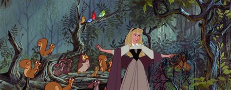 Disney "Sleeping Beauty" 1959 Briar Rose with the animals in the forest ...