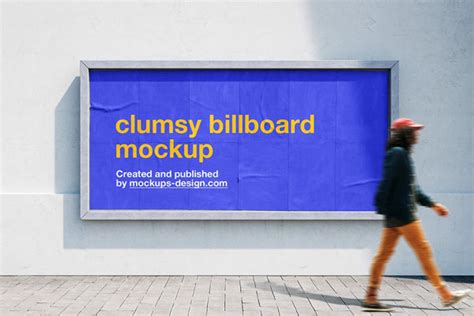 Front View of a Clumsy Paper Billboard Mockup Free Download | Resource Boy