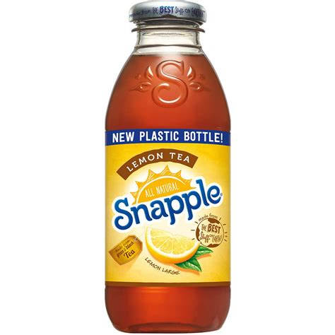 Snapple All Natural Lemon Iced Tea, Delicious Blend, 16 Fl Oz Plastic ...