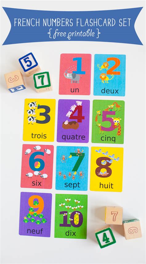 French Numbers Flashcard Printable | Gus on the Go language learning apps for kids