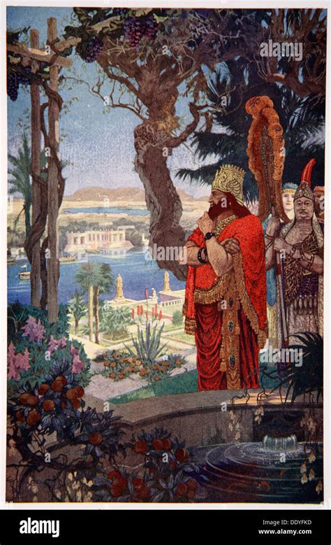 'Nebuchadnezzar in the Hanging Gardens of Babylon', 1915. Artist ...