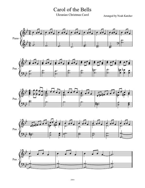 Carol of the Bells Sheet music for Piano (Solo) | Musescore.com