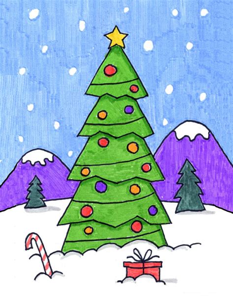 How to Draw a Christmas Tree · Art Projects for Kids