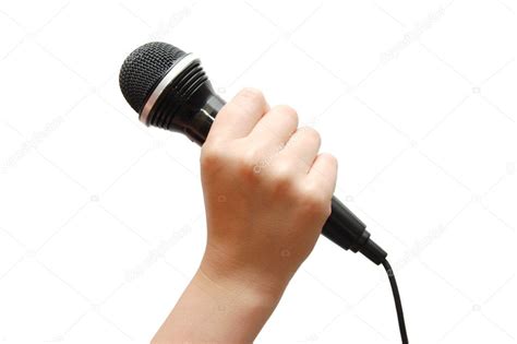 Hand holding a microphone — Stock Photo © voronin-76 #1383119