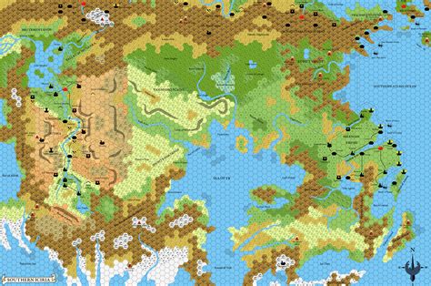 Hollow World Set Southern Iciria, 40 miles per hex | Atlas of Mystara