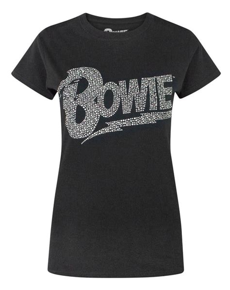 David Bowie Logo Women's Diamante T-Shirt — Vanilla Underground