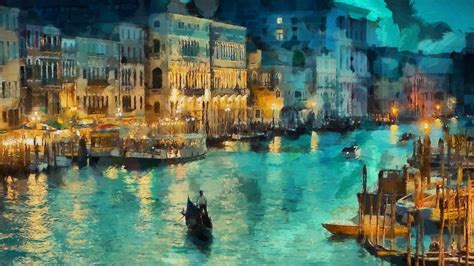 Grand Canal, Venice painting, Venice, Italy, gondolas, painting HD ...