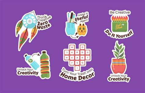 Homemade Recycle Stuff Sticker Collection 9516249 Vector Art at Vecteezy