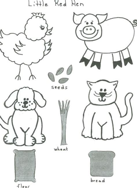 The little red hen coloring pages