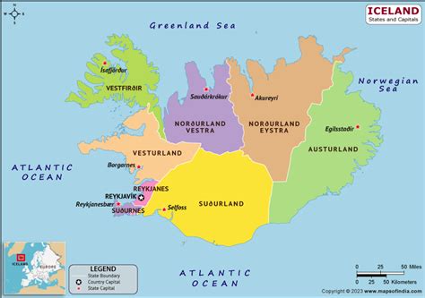 Iceland Regions and Capitals List and Map | List of Regions and ...