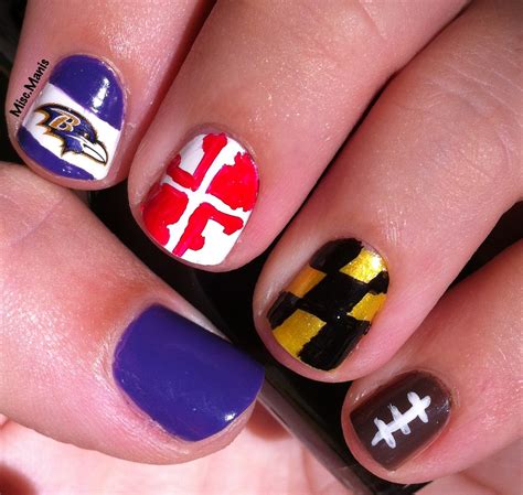 Miscellaneous Manicures: Baltimore Ravens Nails - Week 7 - Maryland Pride
