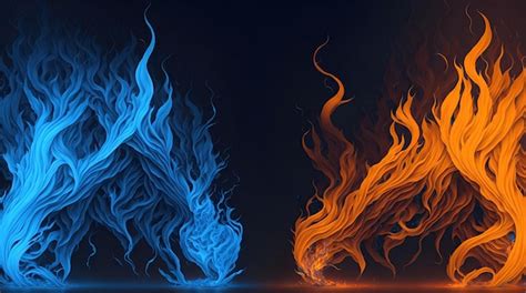 Premium AI Image | The contrast between fire and ice desktop background