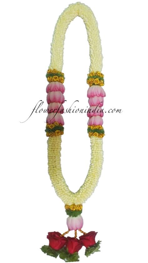 Buy Jasmine Non Fragrance And Lotus Flower Indian Wedding Garland ...