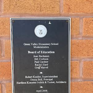 Read the Plaque - Green Valley Elementary School Modernization