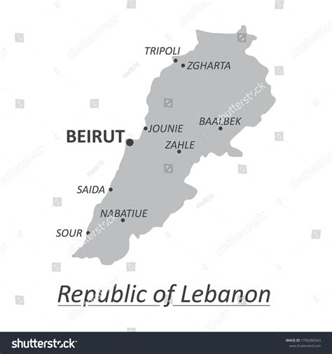 Detailed Map Lebanon Cities Stock Vector (Royalty Free) 1790286563 ...