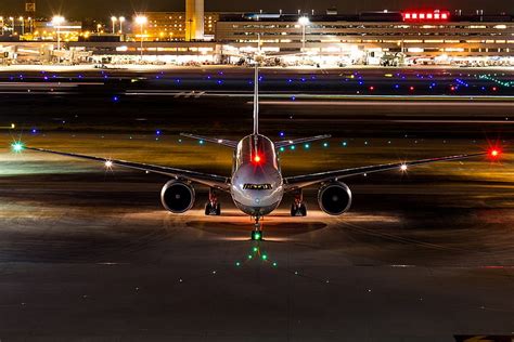 HD wallpaper: night, lights, the airfield, Boeing 777-300ER, air ...