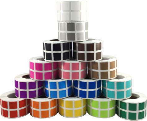 Small Square Colored Stickers in a Bulk Pack | 16,000 Labels | InStockLabels.com