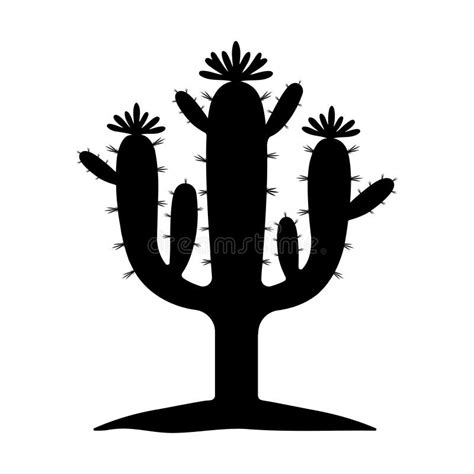 Cactus desert silhouette stock illustration. Illustration of symbol - 306252677